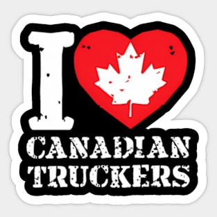 I Love Canadian Truckers Sticker